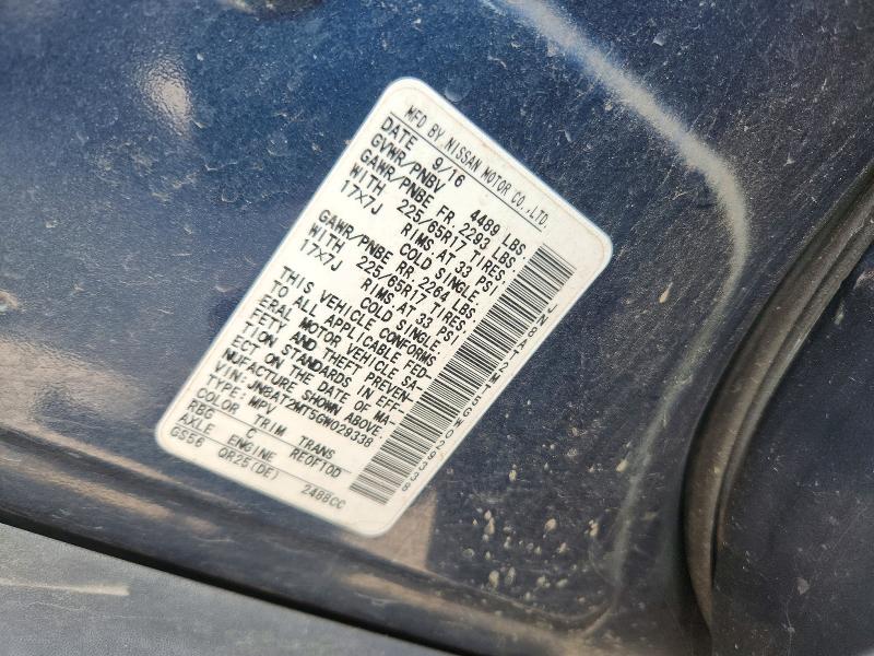 2016 Nissan Rogue მანქანა იყიდება აუქციონზე, vin: JN8AT2MT5GW029338, აუქციონის ნომერი: 63021536