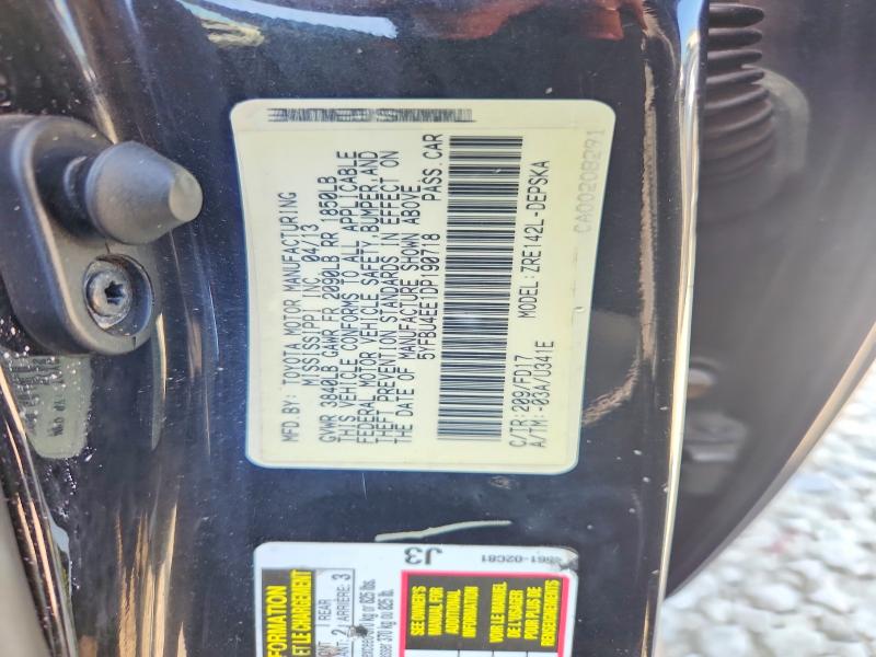 2013 Toyota Corolla მანქანა იყიდება აუქციონზე, vin: 5YFBU4EE1DP190718, აუქციონის ნომერი: 62279776