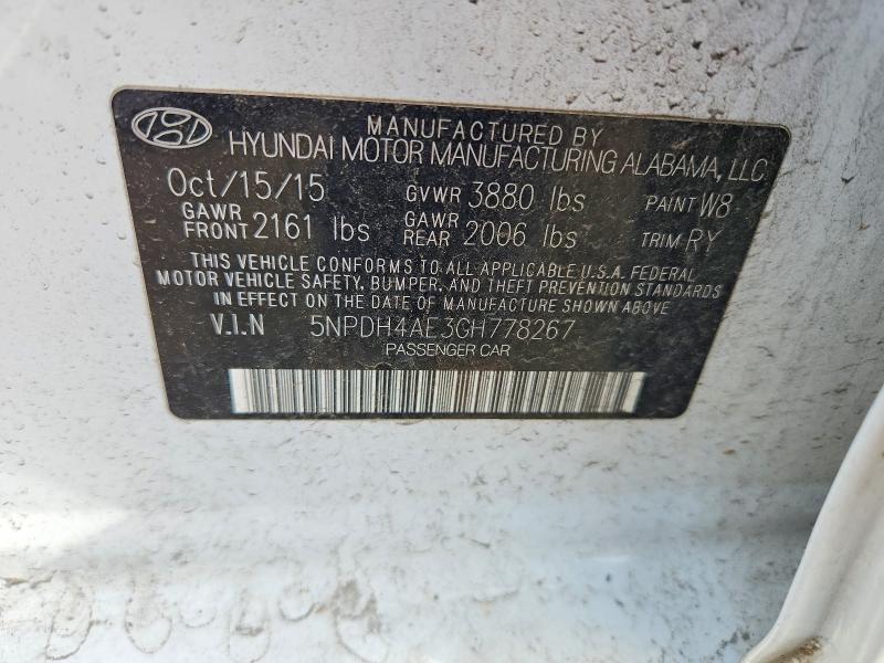 Продажа на аукционе авто 2016 Hyundai Elantra, vin: 5NPDH4AE3GH778267, номер лота: 61527516
