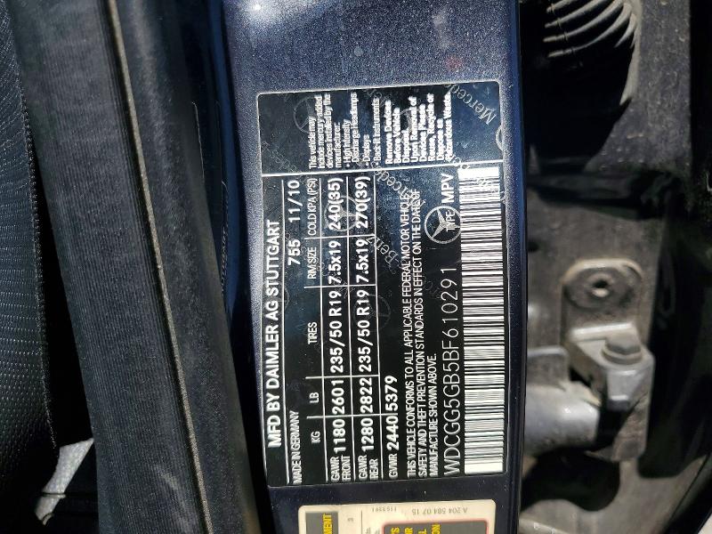 Aukcja sprzedaży 2011 Mercedes-benz Glk, vin: WDCGG5GB5BF610291, numer aukcji: 61124796