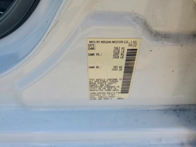 Продажа на аукционе авто 2022 Nissan Altima, vin: 1N4BL4DVXNN367579, номер лота: 60510856