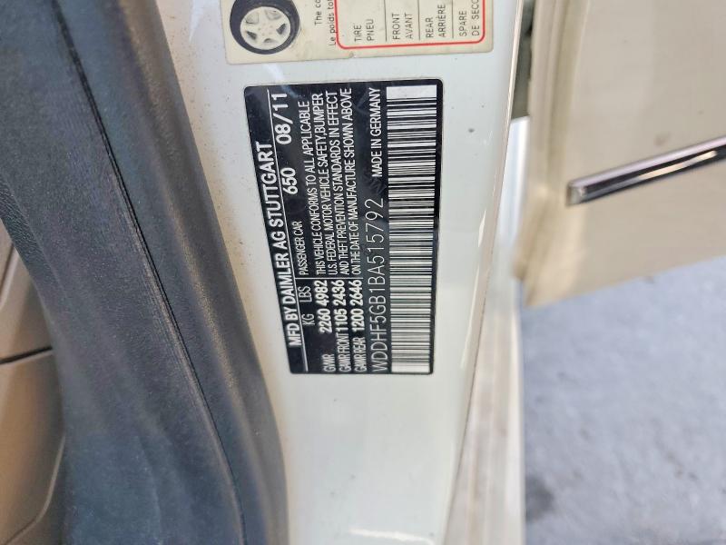 Продаж на аукціоні авто 2011 Mercedes-benz E, vin: WDDHF5GB1BA515792, номер лоту: 59312326