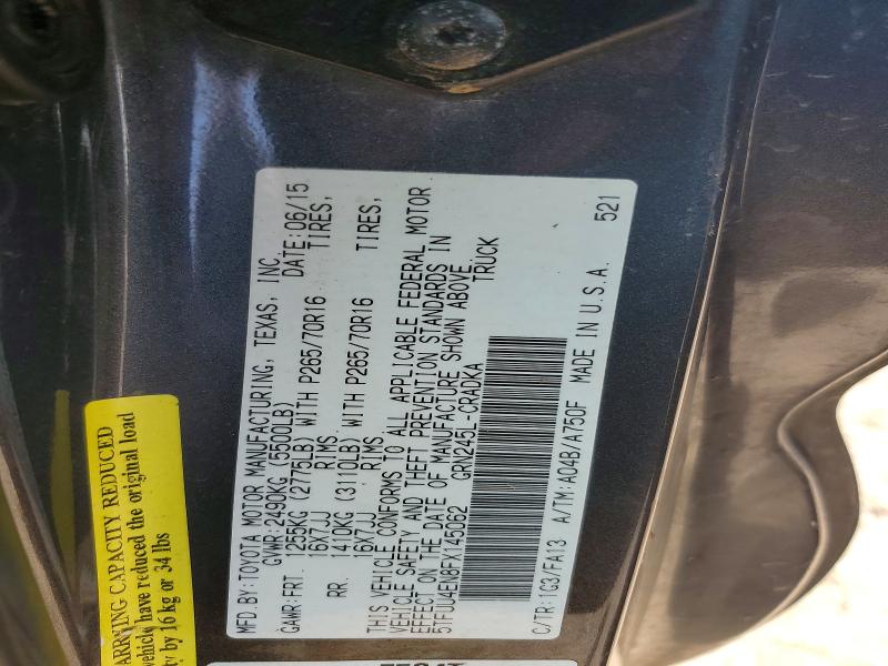2015 Toyota Tacoma მანქანა იყიდება აუქციონზე, vin: 5TFUU4EN8FX145062, აუქციონის ნომერი: 62951796