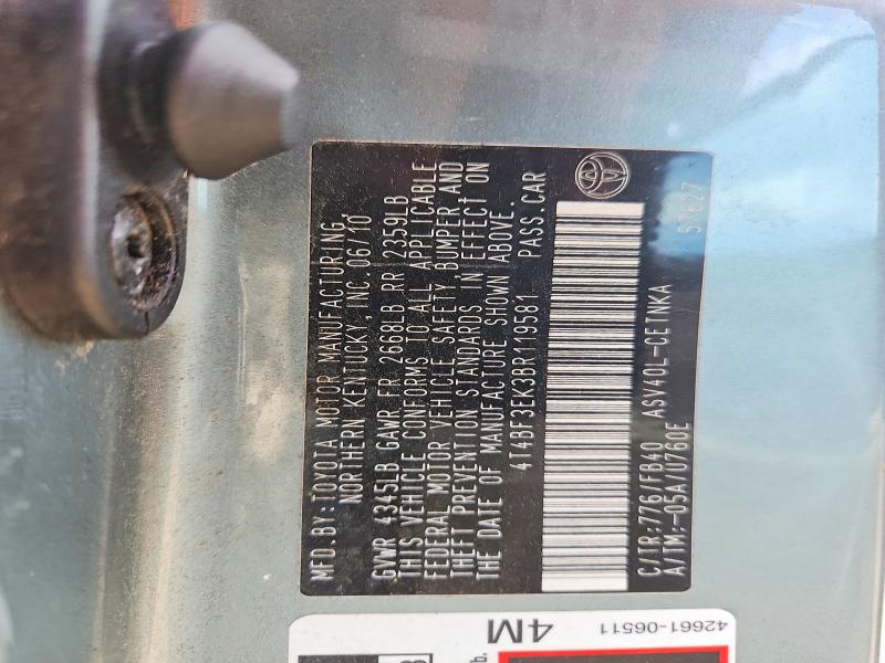 61735526 :رقم المزاد ، 4T4BF3EK3BR119581 vin ، 2011 Toyota Camry مزاد بيع