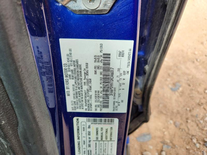 59340266 :رقم المزاد ، 3FA6P0H97DR346017 vin ، 2013 Ford Fusion مزاد بيع