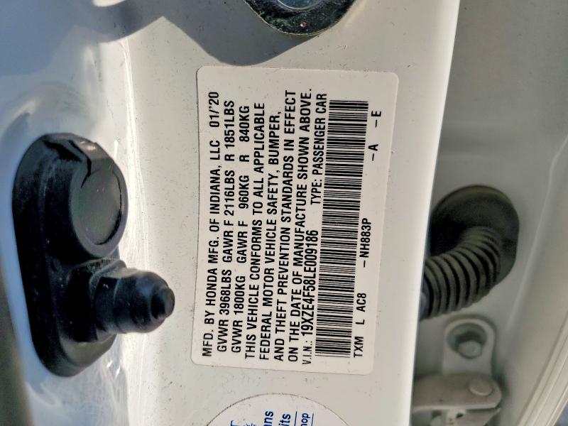 Продажа на аукционе авто 2020 Honda Insight, vin: 19XZE4F58LE009186, номер лота: 61077466