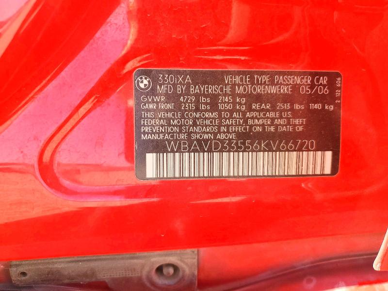 Продажа на аукционе авто 2006 Bmw 330, vin: WBAVD33556KV66720, номер лота: 62978166