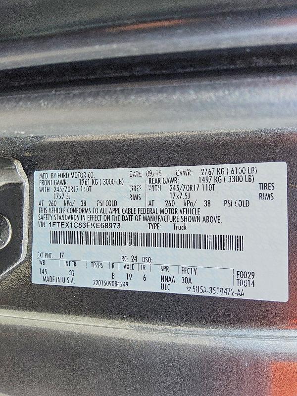 Продажа на аукционе авто 2015 Ford F150, vin: 1FTEX1C83FKE68973, номер лота: 60035326