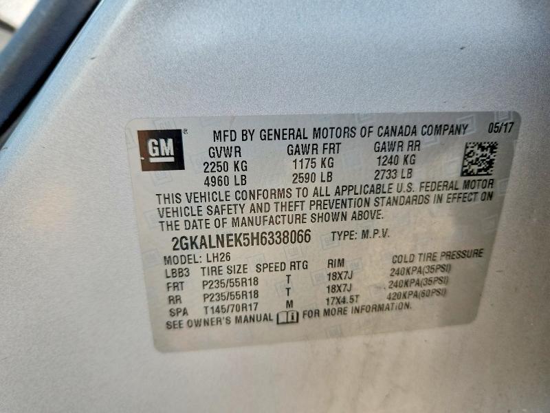 Продаж на аукціоні авто 2017 Gmc Terrain, vin: 2GKALNEK5H6338066, номер лоту: 60631916