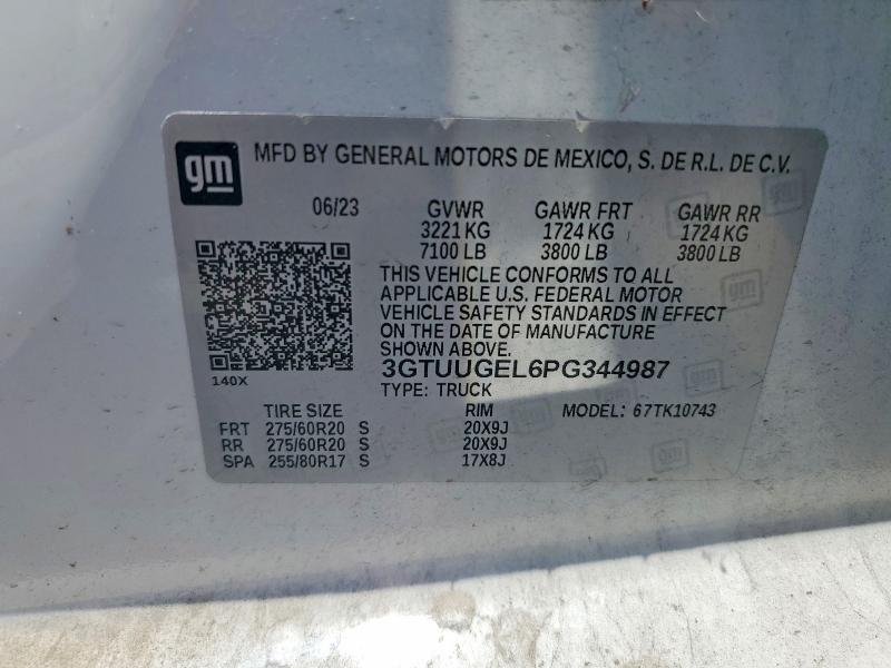Продажа на аукционе авто 2023 Gmc Sierra, vin: 3GTUUGEL6PG344987, номер лота: 62380696
