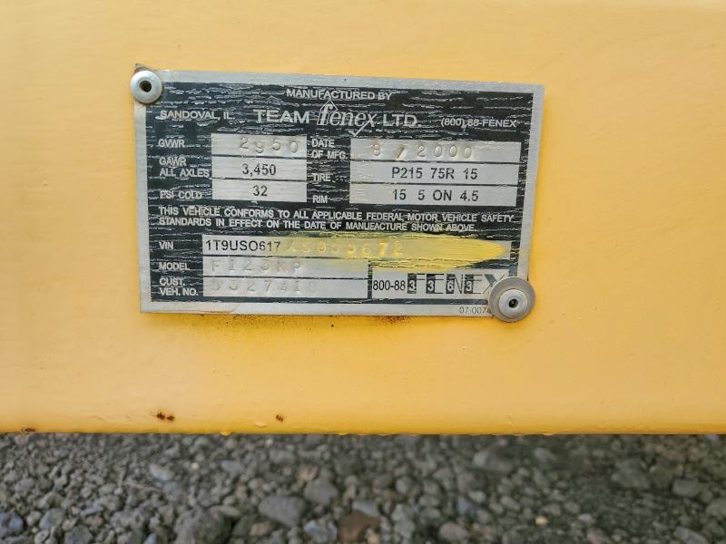 Продаж на аукціоні авто 2000 Team Fenex Unknown, vin: 1T9US0617XS055672, номер лоту: 61856736