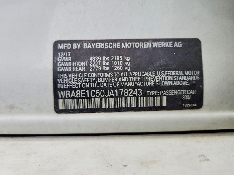 Aukcja sprzedaży 2018 Bmw 330e, vin: WBA8E1C50JA178243, numer aukcji: 60843526