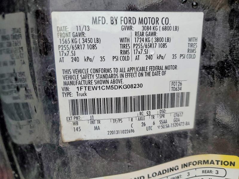 Продаж на аукціоні авто 2013 Ford F150, vin: 1FTEW1CM5DKG08230, номер лоту: 60849896