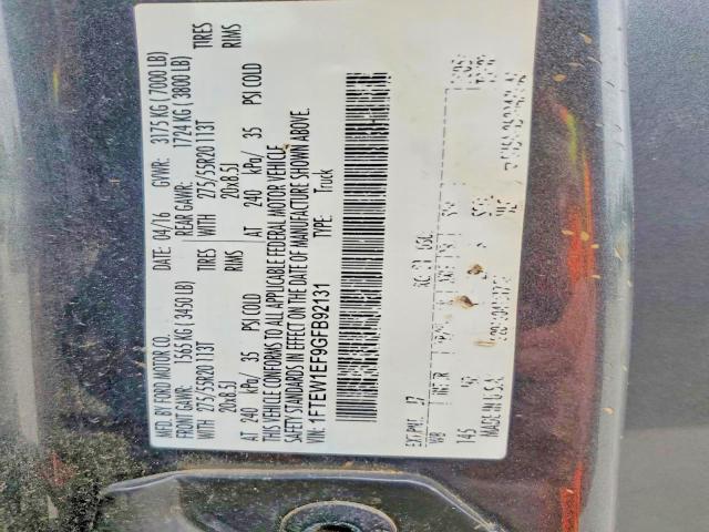 2016 Ford F150 მანქანა იყიდება აუქციონზე, vin: 1FTEW1EF9GFB92131, აუქციონის ნომერი: 61420876