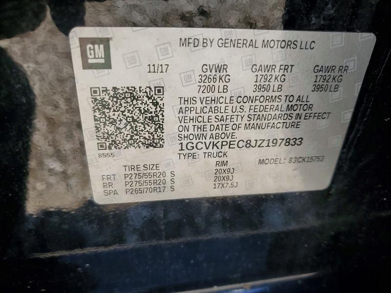 Aukcja sprzedaży 2018 Chevrolet Silverado, vin: 1GCVKPEC8JZ197833, numer aukcji: 59238346