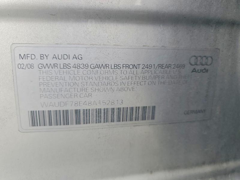 61927576 :رقم المزاد ، WAUDF78E48A152813 vin ، 2008 Audi A4 مزاد بيع