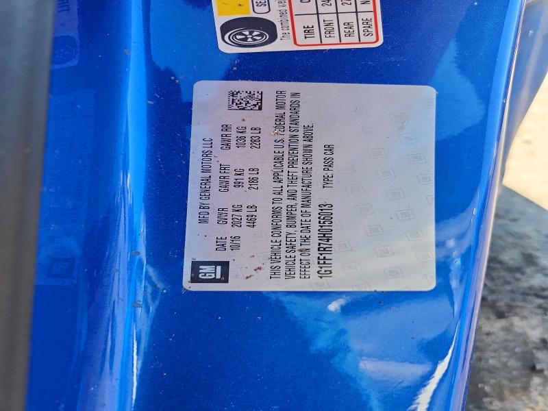 60273636 :رقم المزاد ، 1G1FF1R74H0156013 vin ، 2017 Chevrolet Camaro مزاد بيع