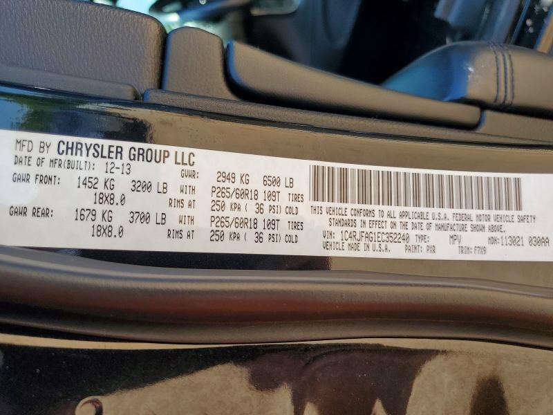 Продажа на аукционе авто 2014 Jeep Grand Cherokee, vin: 1C4RJFAG1EC352240, номер лота: 59798456