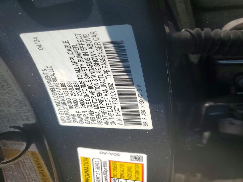 Продажа на аукционе авто 2024 Honda Accord, vin: 1HGCY1F30RA061662, номер лота: 60939266