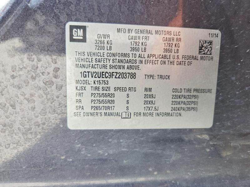 Aukcja sprzedaży 2015 Gmc Sierra, vin: 1GTV2UEC9FZ203788, numer aukcji: 60222886