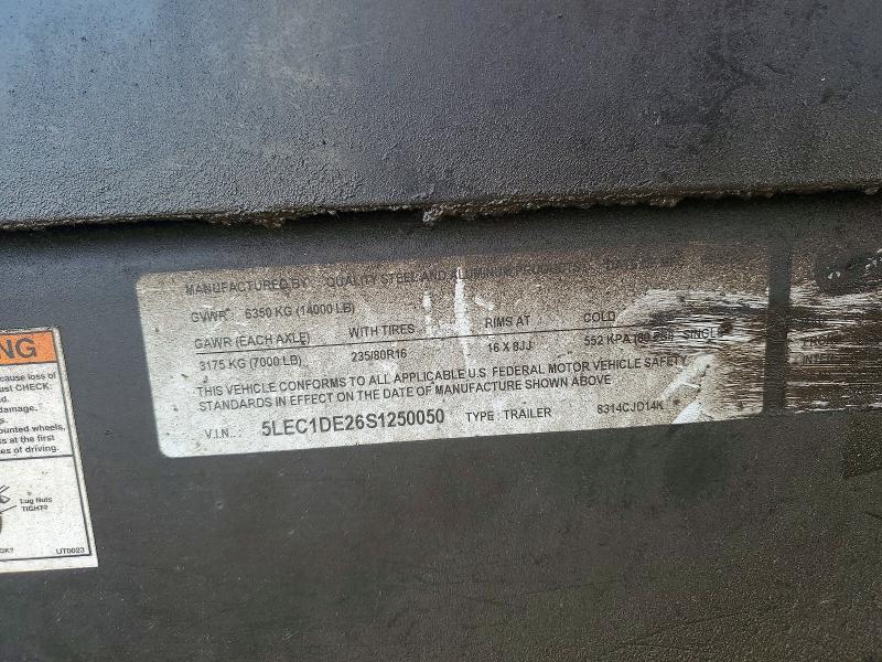 Aukcja sprzedaży 2025 Quality Steel Bumper Pull Dump, vin: 5LEC1DE26S1250050, numer aukcji: 61756386
