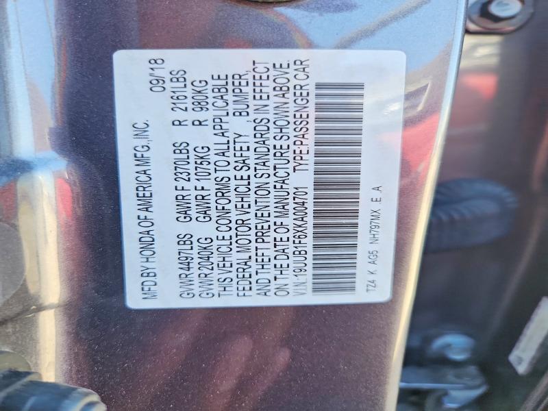 Aukcja sprzedaży 2019 Acura Tlx, vin: 19UUB1F6XKA004701, numer aukcji: 63359886