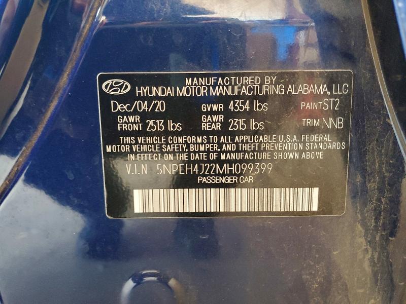 Продаж на аукціоні авто 2021 Hyundai Sonata, vin: 5NPEH4J22MH099399, номер лоту: 61763586