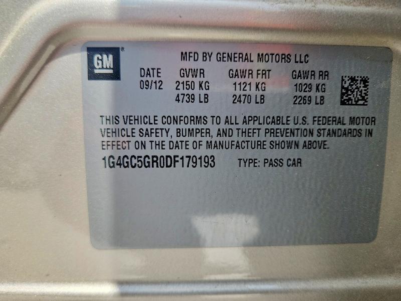 Продажа на аукционе авто 2013 Buick Lacrosse, vin: 1G4GC5GR0DF179193, номер лота: 60207446