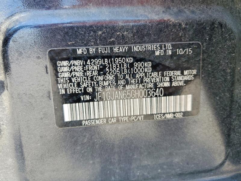 Продаж на аукціоні авто 2016 Subaru Impreza, vin: JF1GJAN65GH003640, номер лоту: 62789546