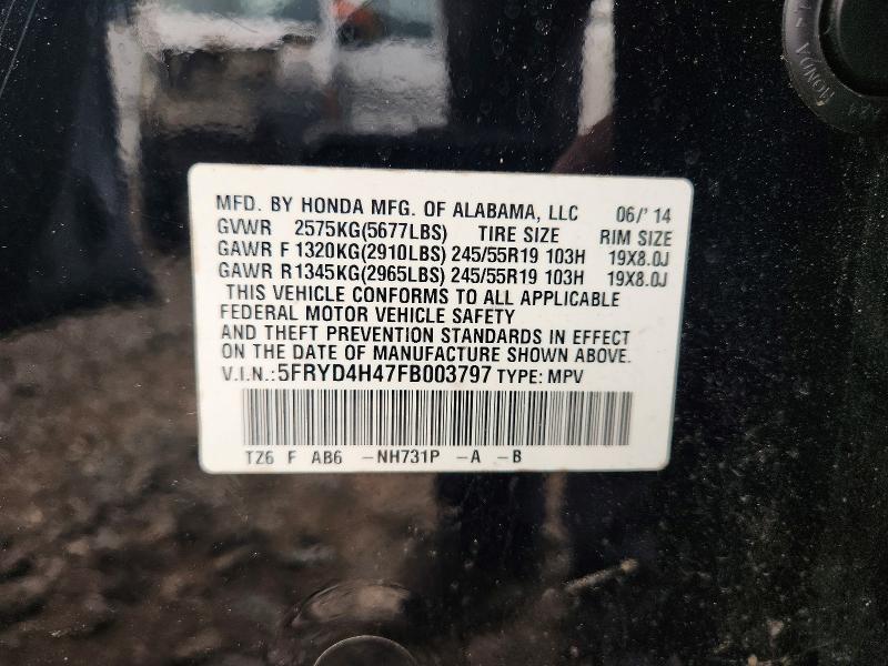 Продаж на аукціоні авто 2015 Acura Mdx, vin: 5FRYD4H47FB003797, номер лоту: 61558676