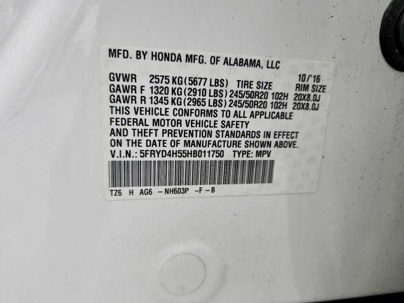 58686426 :رقم المزاد ، 5FRYD4H55HB011750 vin ، 2017 Acura Mdx مزاد بيع