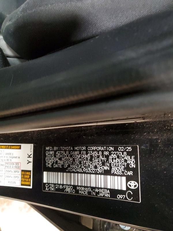 Auction sale of the 2025 Toyota Prius, vin: JTDADABU9S3027391, lot number: 61383146