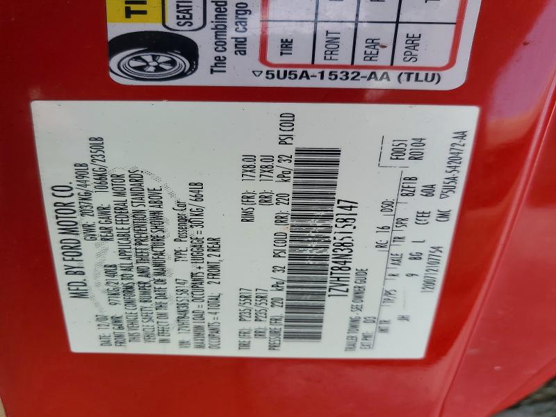 Продажа на аукционе авто 2008 Ford Mustang, vin: 1ZVHT84N385158147, номер лота: 62762086