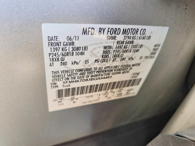 Продажа на аукционе авто 2011 Ford Explorer, vin: 1FMHK7D83BGA94483, номер лота: 62899386