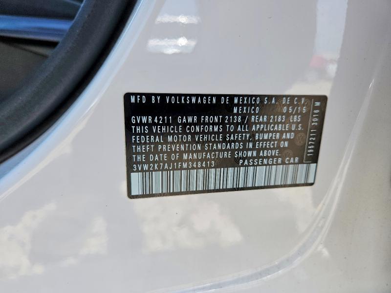 59833096 :رقم المزاد ، 3VW2K7AJ1FM348413 vin ، 2015 Volkswagen Jetta مزاد بيع