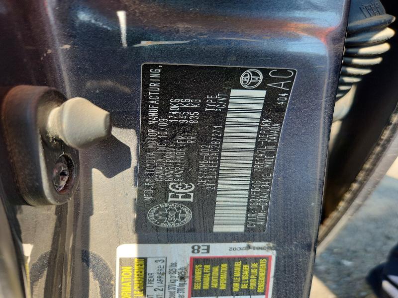 61870226 :رقم المزاد ، 2T1BU4EE5AC287271 vin ، 2010 Toyota Corolla مزاد بيع
