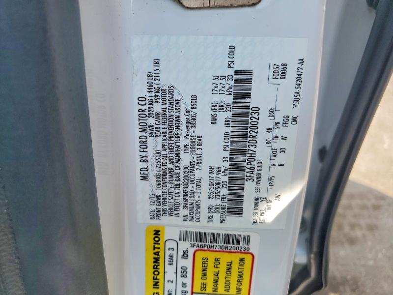 62614056 :رقم المزاد ، 3FA6P0H73DR200230 vin ، 2013 Ford Fusion مزاد بيع