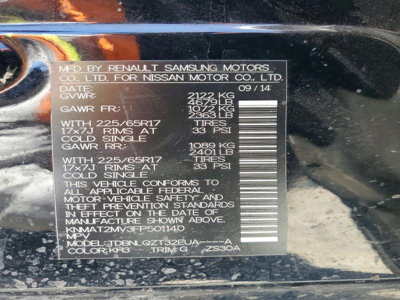 Продаж на аукціоні авто 2015 Nissan Rogue, vin: KNMAT2MV3FP501140, номер лоту: 61613736