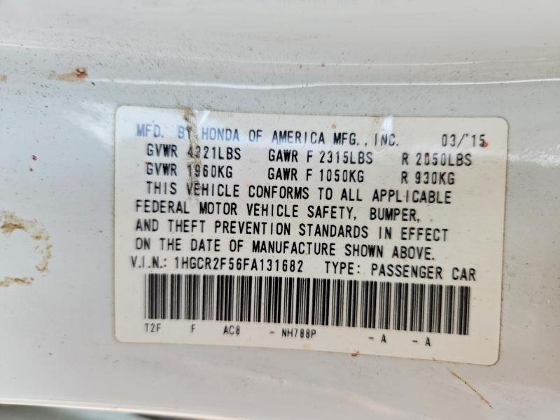 61724566 :رقم المزاد ، 1HGCR2F56FA131682 vin ، 2015 Honda Accord مزاد بيع