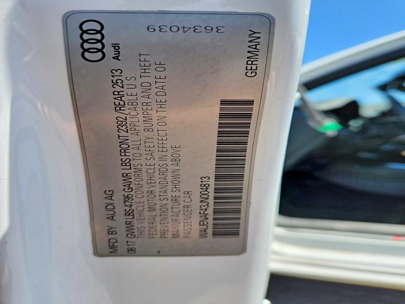 Продаж на аукціоні авто 2018 Audi A4, vin: WAUENAF43JN004813, номер лоту: 60705196
