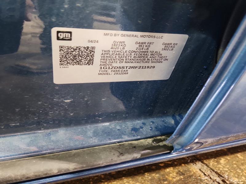 Aukcja sprzedaży 2024 Chevrolet Malibu, vin: 1G1ZD5ST2RF211929, numer aukcji: 59275076