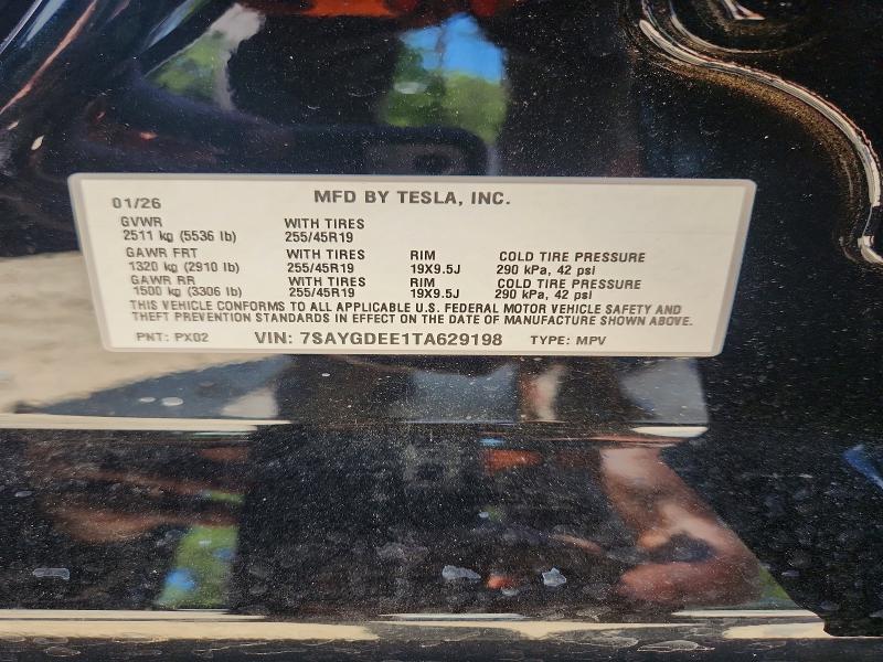 Aukcja sprzedaży 2026 Tesla Model Y, vin: 7SAYGDEE1TA629198, numer aukcji: 62888806