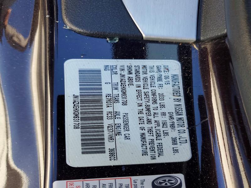 2016 Nissan 370z მანქანა იყიდება აუქციონზე, vin: JN1AZ4EHXGM931708, აუქციონის ნომერი: 63241786