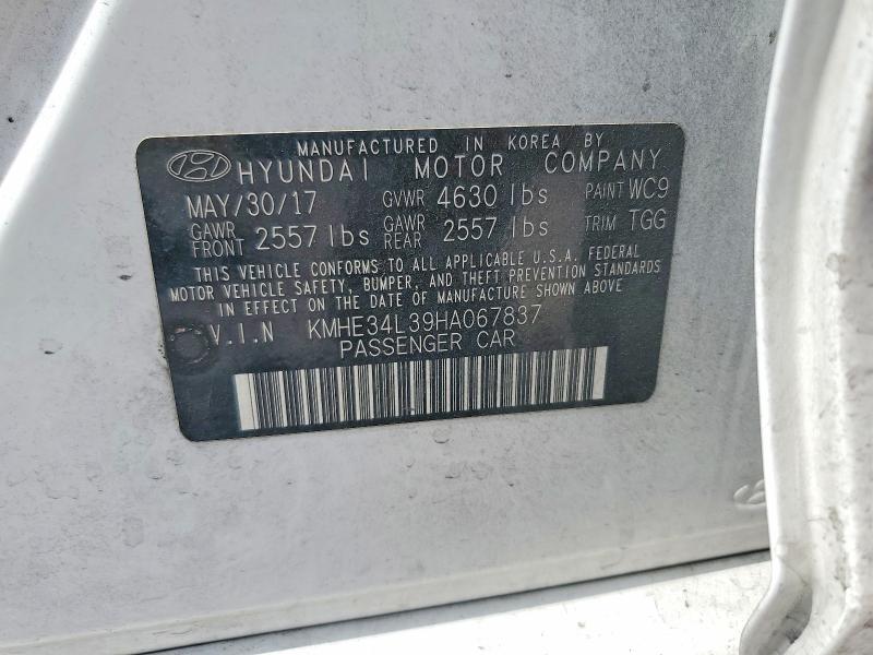 Aukcja sprzedaży 2017 Hyundai Sonata Hybrid, vin: KMHE34L39HA067837, numer aukcji: 61977496