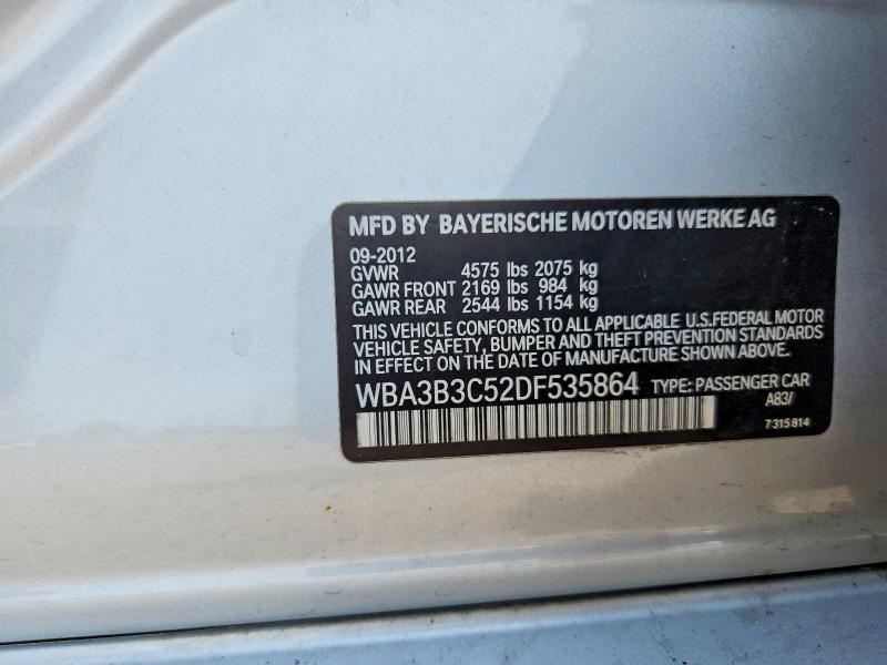 61109836 :رقم المزاد ، WBA3B3C52DF535864 vin ، 2013 Bmw 328 مزاد بيع
