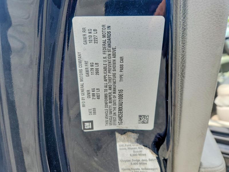 2010 Buick Lucerne მანქანა იყიდება აუქციონზე, vin: 1G4HC5EMXAU100616, აუქციონის ნომერი: 61442956
