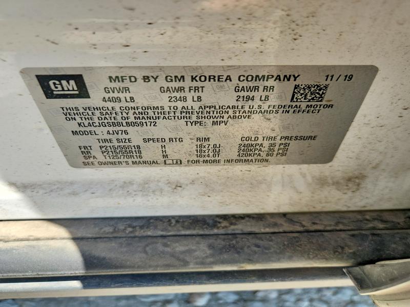 Продажа на аукционе авто 2020 Buick Encore, vin: KL4CJGSB8LB059172, номер лота: 61351236