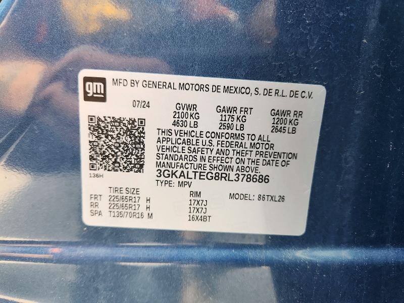 2024 Gmc Terrain მანქანა იყიდება აუქციონზე, vin: 3GKALTEG8RL378686, აუქციონის ნომერი: 62340376