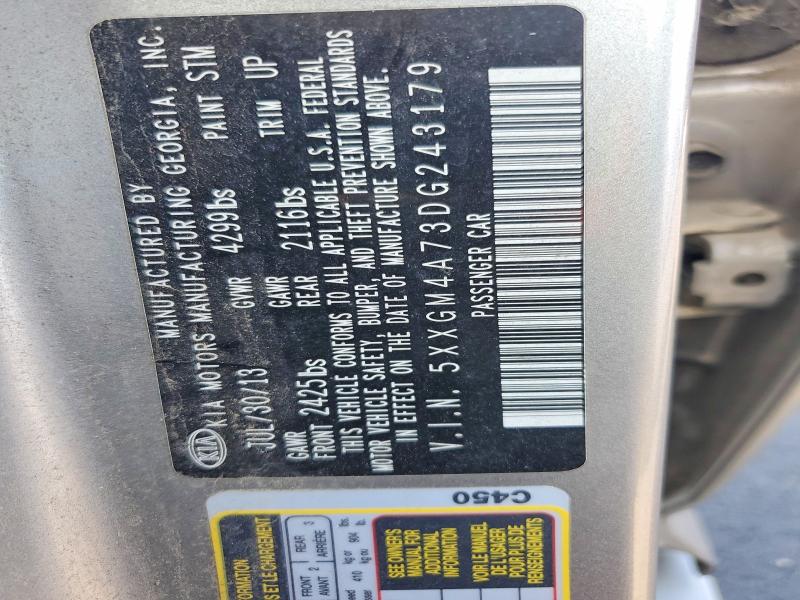 Продаж на аукціоні авто 2013 Kia Optima, vin: 5XXGM4A73DG243179, номер лоту: 59914456