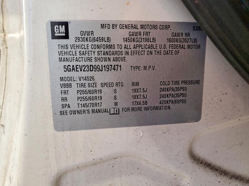 Aukcja sprzedaży 2009 Buick Enclave, vin: 5GAEV23D99J197471, numer aukcji: 62767866